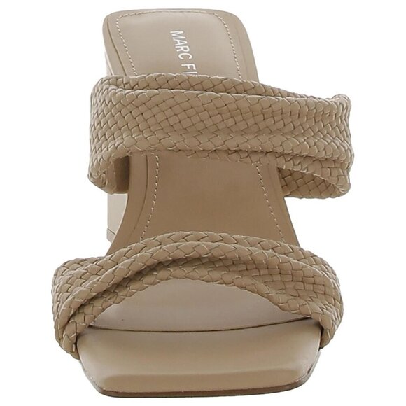 NWT NIB Marc Fisher Womens Eloria Faux Leather Square Toe Block Heel Tan Size 8 - Picture 3 of 7